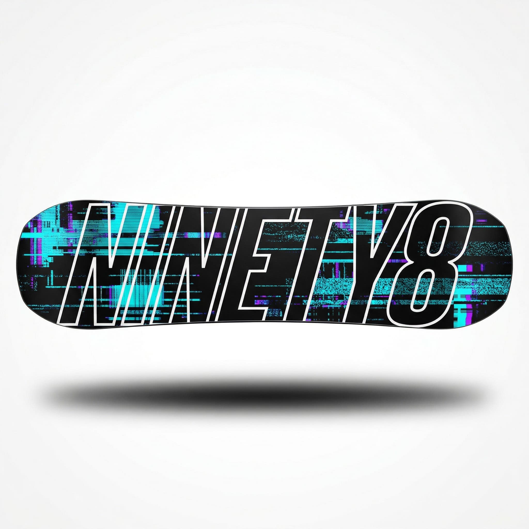 Traditionele productfoto — NINETY8 snowboard op witte achtergrond